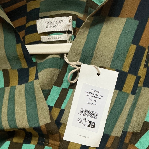 Make Offer:) NWT TOAST Isobel Harvey Print Tie Dress sz XS - Picture 3 of 7